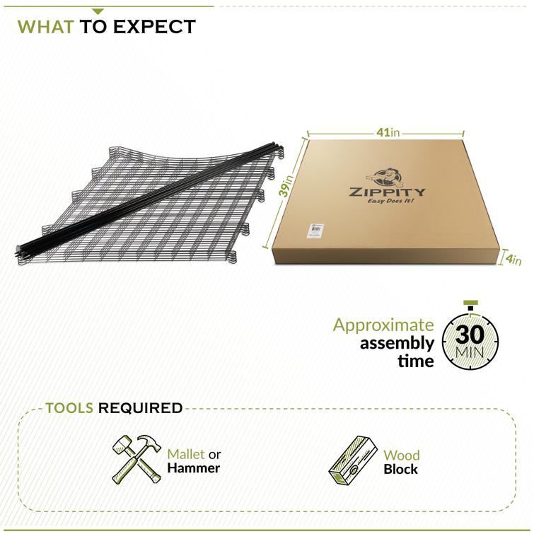 Black Metal Zippity Garden Fence (39in Tall)